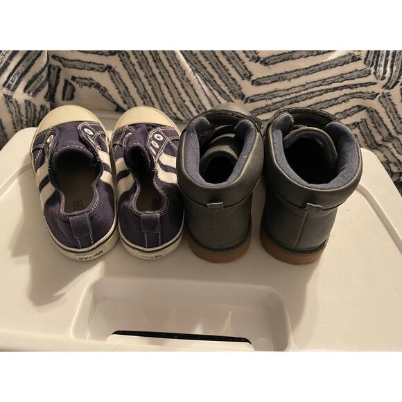 Osh Kosh gray construction 'work' boots & gymboree slip on casual shoes boys 10 - Picture 2 of 8